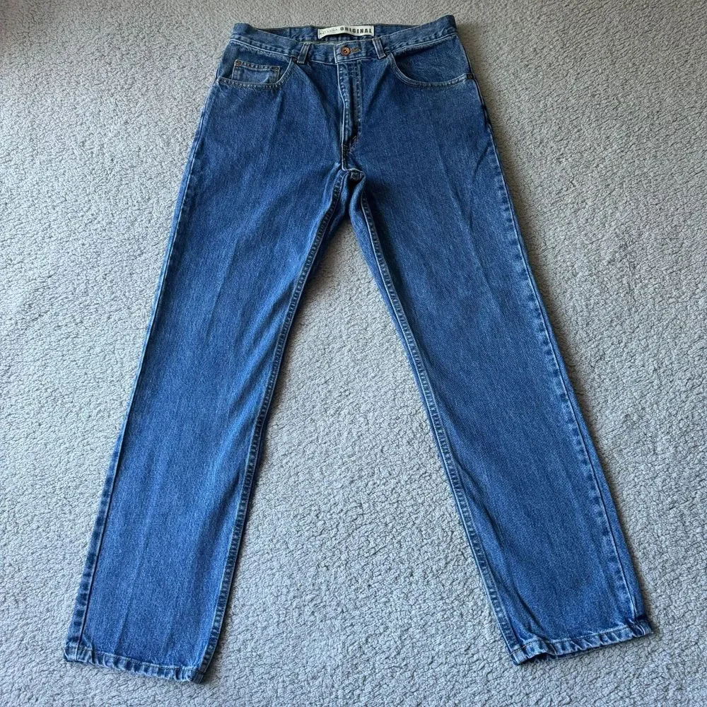 Vintage Arizona Jeans Mens 34x32 Blue Straight Denim Pants Work Outdoor Original